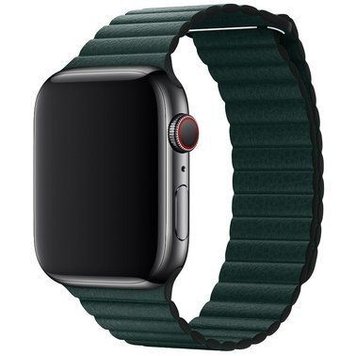 Шкіряний Ремінець Leather Loop Band для Apple Watch 38mm | 40mm | 41mm Forest Green - ash-mobile.com.ua - фото 1