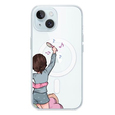 Чохол прозорий Print Home Girls with MagSafe для iPhone 14 Blue