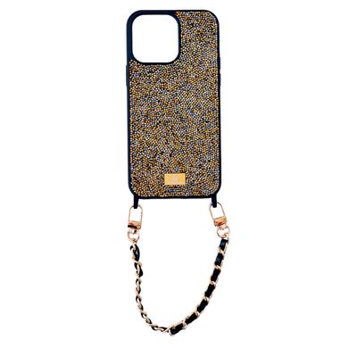 Чехол Bling World Grainy Diamonds с ремешком для iPhone 14 PRO Gold/Silver - ash-mobile.com.ua - фото 1