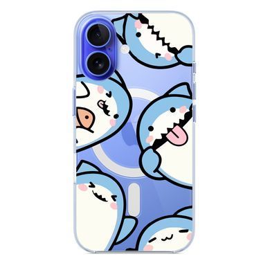 Чохол прозорий Print Shark with MagSafe для iPhone 17 Shark More