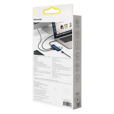 Переходник для MacBook USB-C хаб Baseus Metal Gleam Series Multifunctional 6 в 1 Blue купить