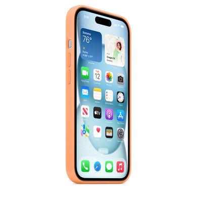 Чехол Silicone Case Full OEM для iPhone 15 Orange Sorbet