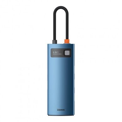 Перехідник для MacBook USB-C хаб Baseus Metal Gleam Series Multifunctional 6 в 1 Blue купити