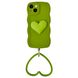 Чохол Хвилястий з тримачем серцем для iPhone 15 Green