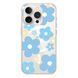 Чехол прозрачный Print Flower Color with MagSafe для iPhone 14 PRO Blue - ash-mobile.com.ua - фото 1