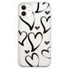 Чехол прозрачный Print Love Kiss для iPhone 12 | 12 PRO Heart Black купить