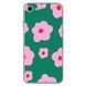 Чехол прозрачный Print Flower Color для iPhone 16e | 17e Flower Green - ash-mobile.com.ua - фото 1
