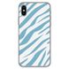 Чохол прозорий Print Animal Blue для iPhone X | XS Zebra купити