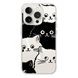 Чохол прозорий Print Animals with MagSafe для iPhone 14 PRO Cats Black/White