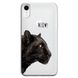 Чехол прозрачный Print Meow для iPhone XR Pantera Black