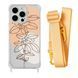 Чехол прозрачный с ремешком Print Leaves для iPhone 11 PRO Flowerpot/Yellow
