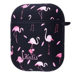 Чохол для Airpods 1|2 Kutis Black/Pink Flamingos купити