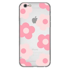 Чохол прозорий Print Flower Color для iPhone 6 | 6s Pink купити