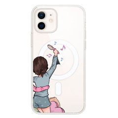 Чехол прозрачный Print Home Girls with MagSafe для iPhone 12 | 12 PRO Blue купить