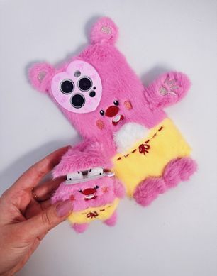 Чехол Cute Rabbit Plush Case для iPhone 15 Plus Pink - ash-mobile.com.ua - фото 5