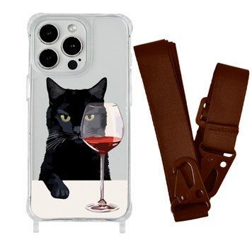Чехол прозрачный с ремешком Print Mood swings для iPhone 16 PRO MAX Cat Wine/Brown - ash-mobile.com.ua - фото 1
