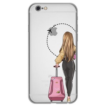 Чехол прозрачный Print Adventure Girls для iPhone 6 | 6s Pink Bag - ash-mobile.com.ua - фото 1