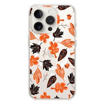 Чехол прозрачный Print AUTUMN with MagSafe для iPhone 14 PRO MAX Leaves Orange - ash-mobile.com.ua - фото 1