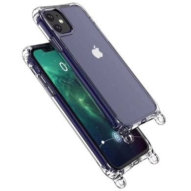 Чехол Crossbody Transparent со шнурком для iPhone 14 Plus Sea Blue