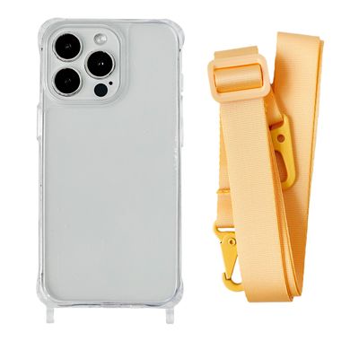 Чехол прозрачный с ремешком для iPhone X | XS Yellow купить