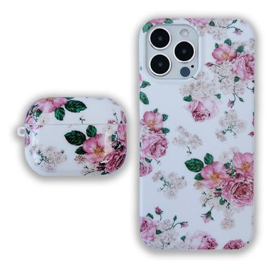 Комплект Beautiful Flowers для iPhone 13 PRO + Чехол для AirPods PRO Нежные розы