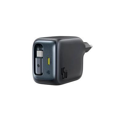 МЗП Baseus EnerCore CJ11 Fast Charger with Retractable Cable 2C 45W EU Black - ash-mobile.com.ua - фото 2