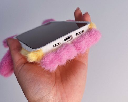 Чехол Cute Rabbit Plush Case для iPhone 15 Plus Pink - ash-mobile.com.ua - фото 3