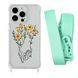 Чохол прозорий з ремінцем Print Leaves для iPhone 11 PRO MAX Hands Flower/Avocado