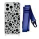Чохол прозорий з ремінцем Print Flower для iPhone 13 PRO MAX Floral Black/Midnight Blue
