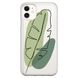 Чехол прозрачный Print Leaves для iPhone 12 MINI Green купить