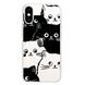 Чехол прозрачный Print Animals with MagSafe для iPhone X | XS Cats Black/White купить