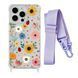 Чохол прозорий з ремінцем Print Flower для iPhone 13 PRO MAX Sunflower/Glycine