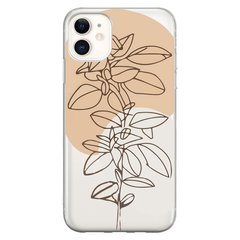 Чехол прозрачный Print Leaves для iPhone 12 MINI Flowerpot купить