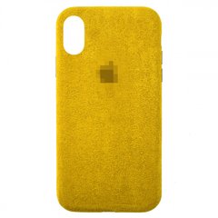Чохол Alcantara Full для iPhone X | XS Yellow купити