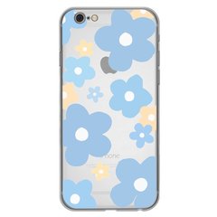 Чохол прозорий Print Flower Color для iPhone 6 | 6s Blue купити
