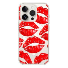 Чехол прозрачный Print Love Kiss with MagSafe для iPhone 15 PRO MAX Lips