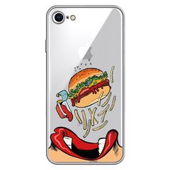 Чохол прозорий Print FOOD для iPhone 7 | 8 | SE 2 | SE 3 Burger eat купити