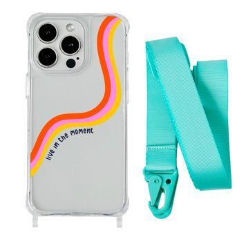 Чехол прозрачный с ремешком Print Mood swings для iPhone 17 Air Live in the moment/Spearmint