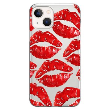 Чехол прозрачный Print Love Kiss для iPhone 14 Plus Lips - ash-mobile.com.ua - фото 1