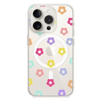 Чохол прозорий Print Flower Color with MagSafe для iPhone 11 PRO MAX Flower rainbow - ash-mobile.com.ua - фото 1