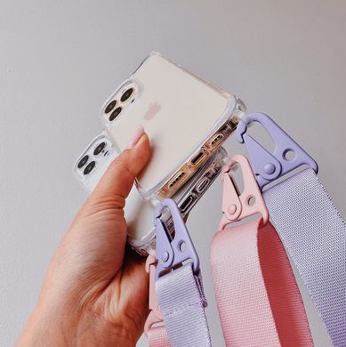 Чехол прозрачный с ремешком для iPhone 15 PRO Pink