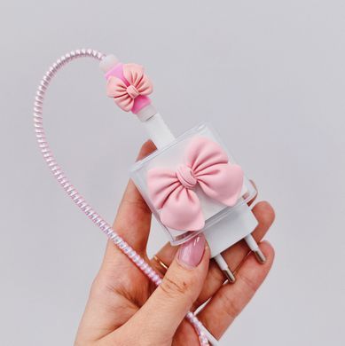 Захисний чохол для блоку ЗП + Кліпса + Пружинка для кабелю Gift Pink - ash-mobile.com.ua - фото 2