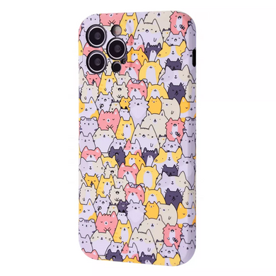 Чехол WAVE NEON X LUXO для iPhone 13 Cats mini Yellow/Pink