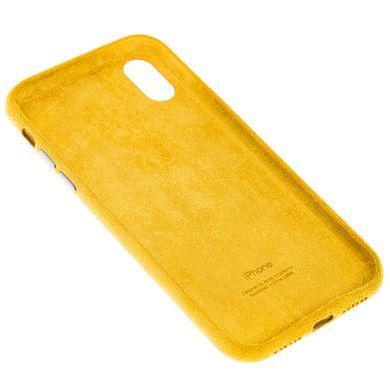 Чохол Alcantara Full для iPhone X | XS Yellow - ash-mobile.com.ua - фото 2