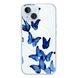 Чохол прозорий Print Butterfly with MagSafe для iPhone 13 Butterfly Blue
