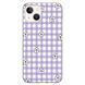Чехол прозрачный Print Flower Color для iPhone 15 Plus Flower Purple