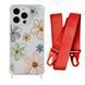 Чохол прозорий з ремінцем Print Flower для iPhone X | XS Spring Breeze/Red