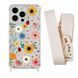 Чохол прозорий з ремінцем Print Flower для iPhone 13 PRO MAX Sunflower/Antique White