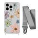 Чехол прозрачный с ремешком Print Flower для iPhone X | XS Spring Breeze/Silver