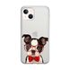 Чохол прозорий Print Dogs для iPhone 15 Plus Glasses Bulldog Red